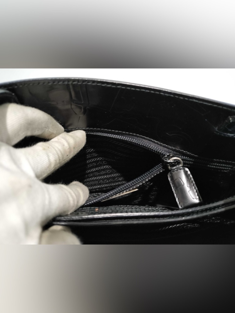 Prada Spazzolato Patent Leather Shoulder Bag (limited edition) - Picture 7 of 7